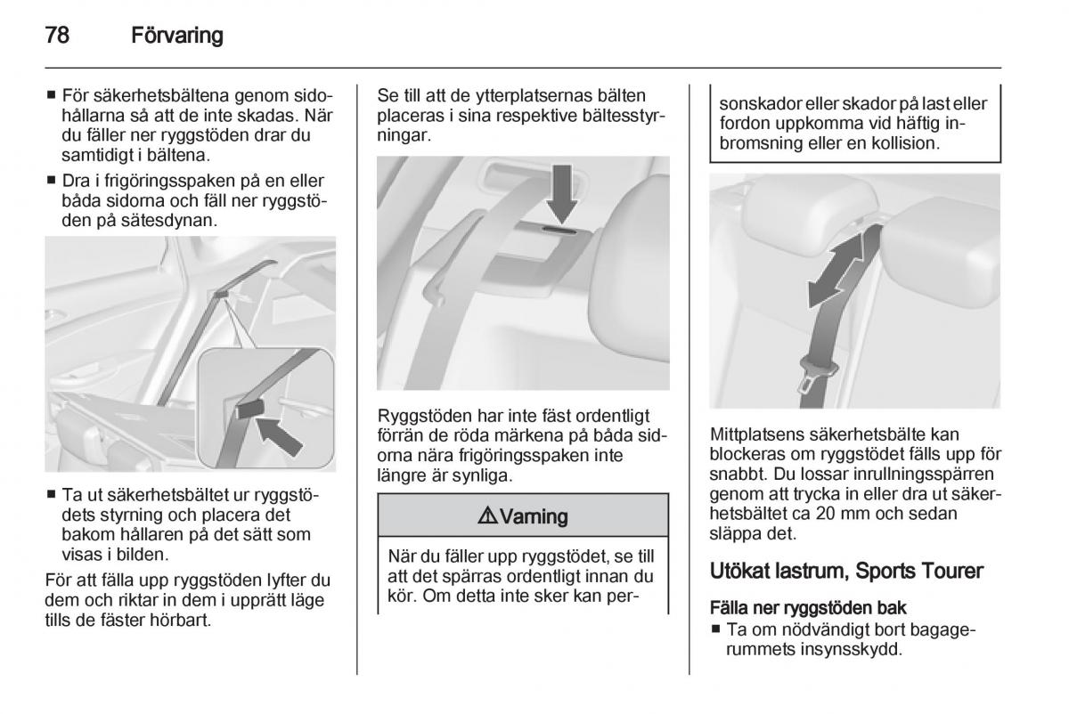 Opel Astra J IV 4 instruktionsbok / page 80