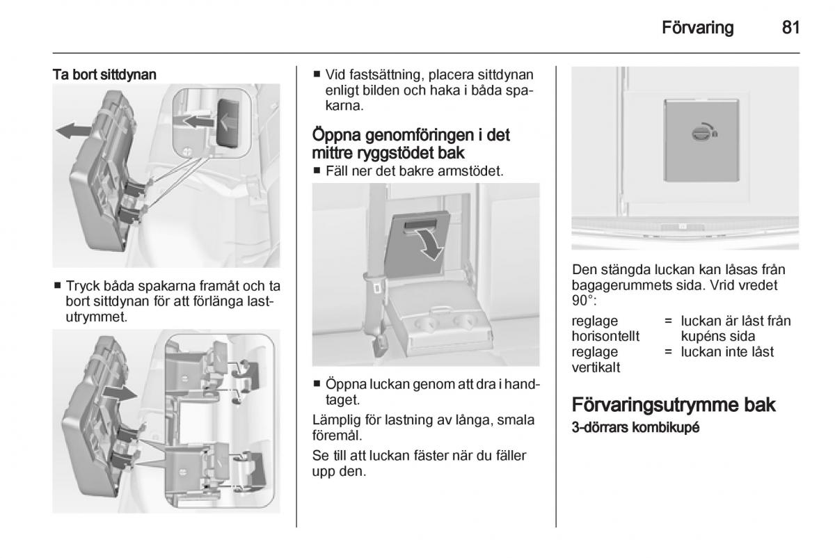 Opel Astra J IV 4 instruktionsbok / page 83