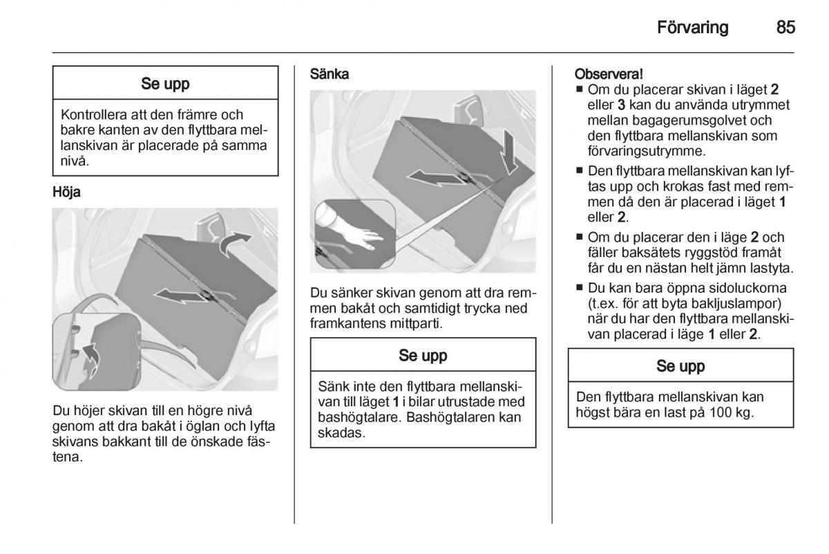 Opel Astra J IV 4 instruktionsbok / page 87