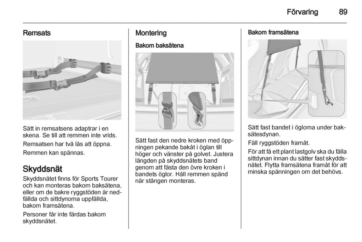 Opel Astra J IV 4 instruktionsbok / page 91