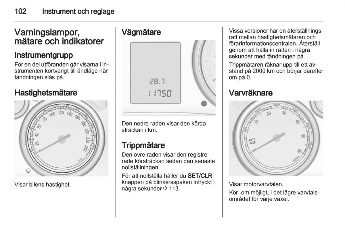 Opel Astra J IV 4 instruktionsbok / page 104