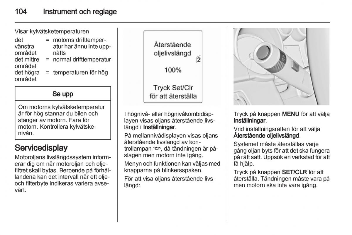 Opel Astra J IV 4 instruktionsbok / page 106