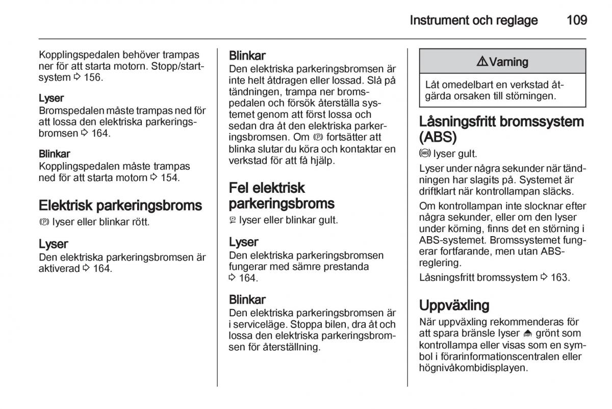 Opel Astra J IV 4 instruktionsbok / page 111