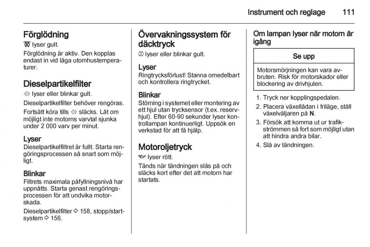 Opel Astra J IV 4 instruktionsbok / page 113