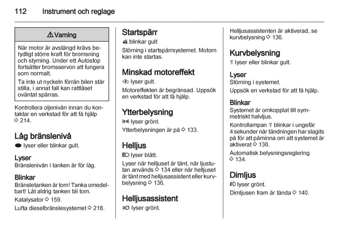 Opel Astra J IV 4 instruktionsbok / page 114