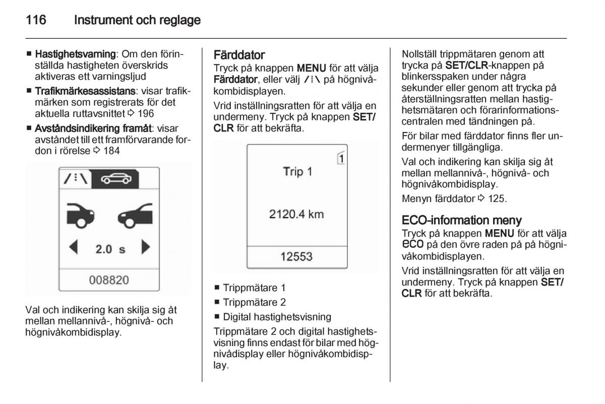 Opel Astra J IV 4 instruktionsbok / page 118