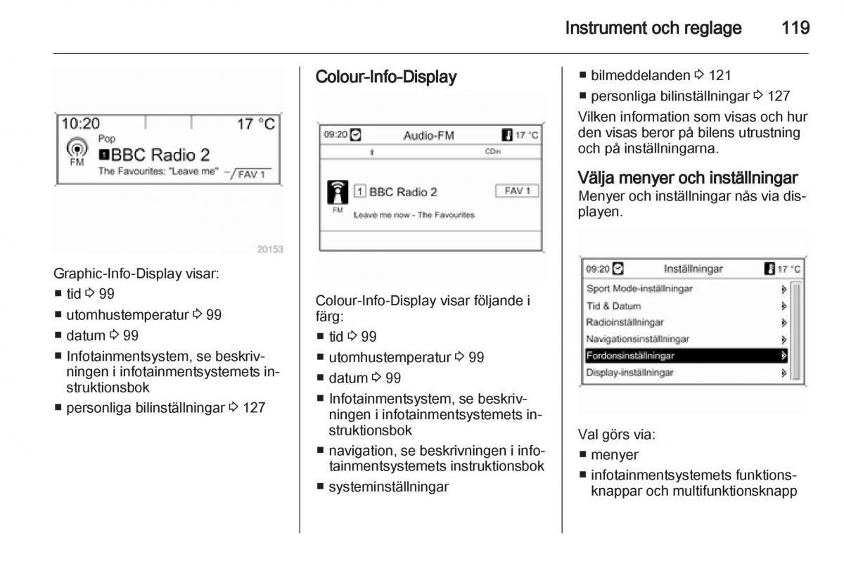 Opel Astra J IV 4 instruktionsbok / page 121