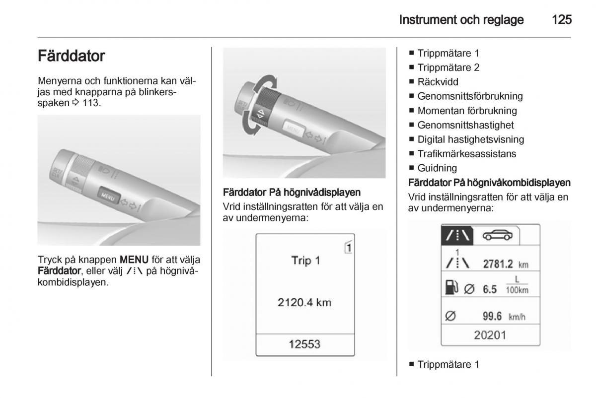 Opel Astra J IV 4 instruktionsbok / page 127