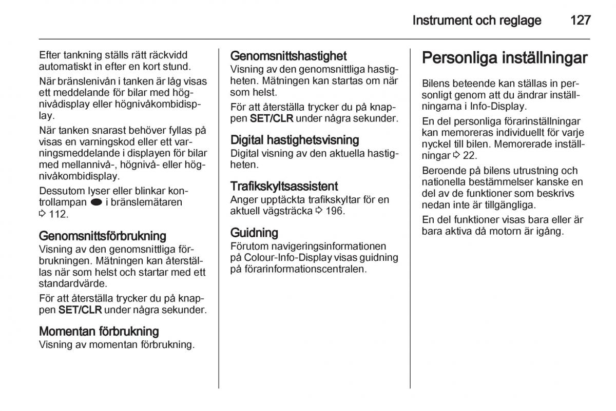 Opel Astra J IV 4 instruktionsbok / page 129