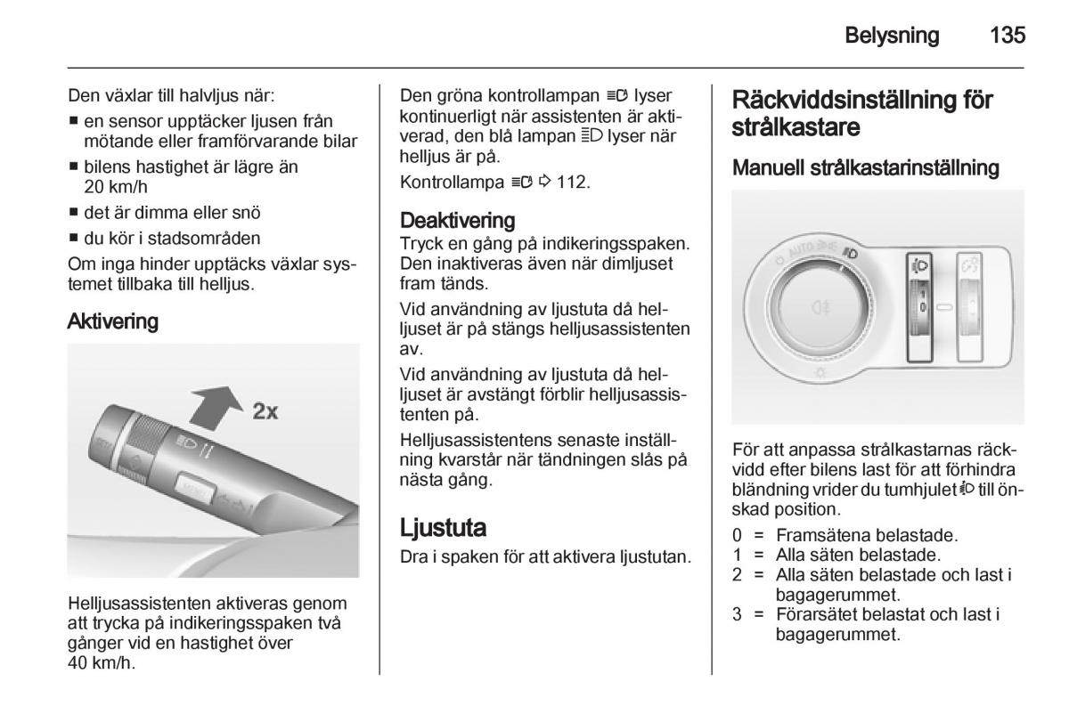 Opel Astra J IV 4 instruktionsbok / page 137