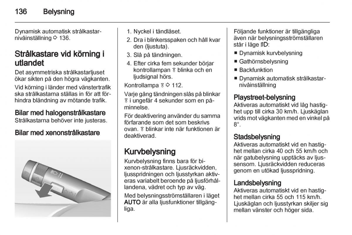 Opel Astra J IV 4 instruktionsbok / page 138