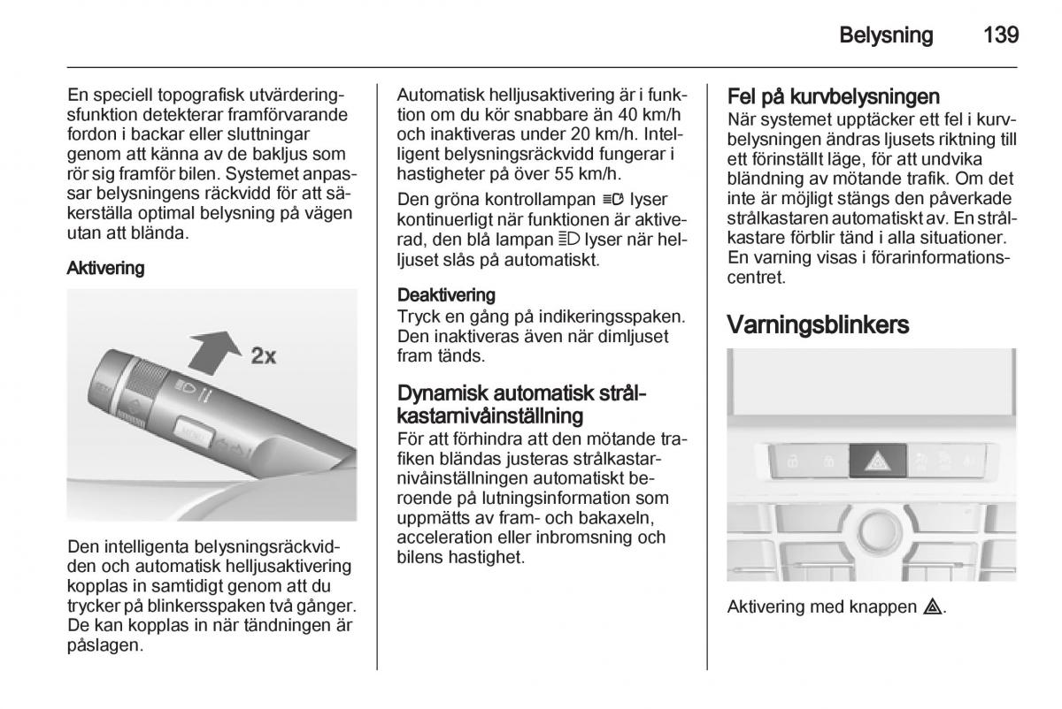 Opel Astra J IV 4 instruktionsbok / page 141