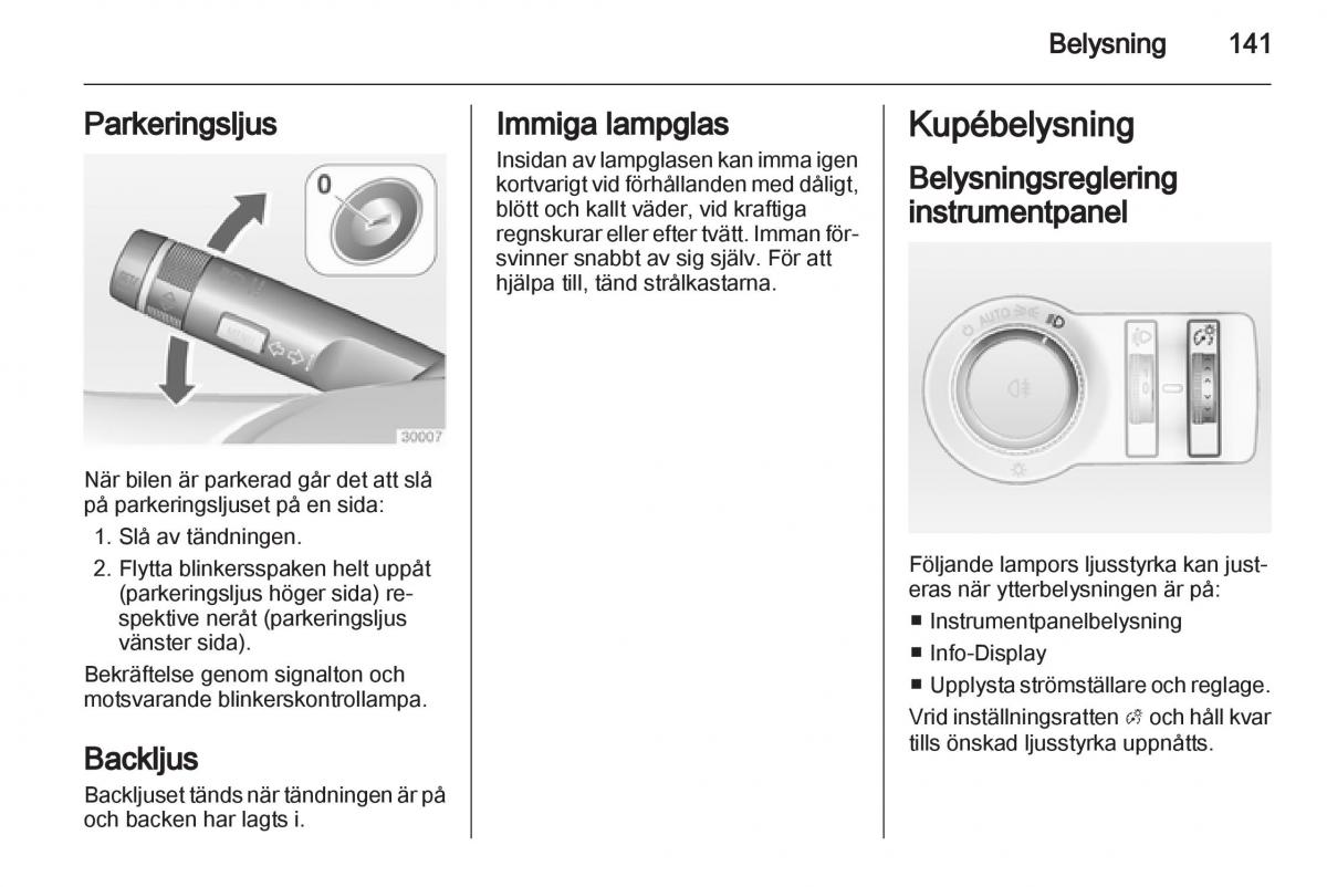 Opel Astra J IV 4 instruktionsbok / page 143