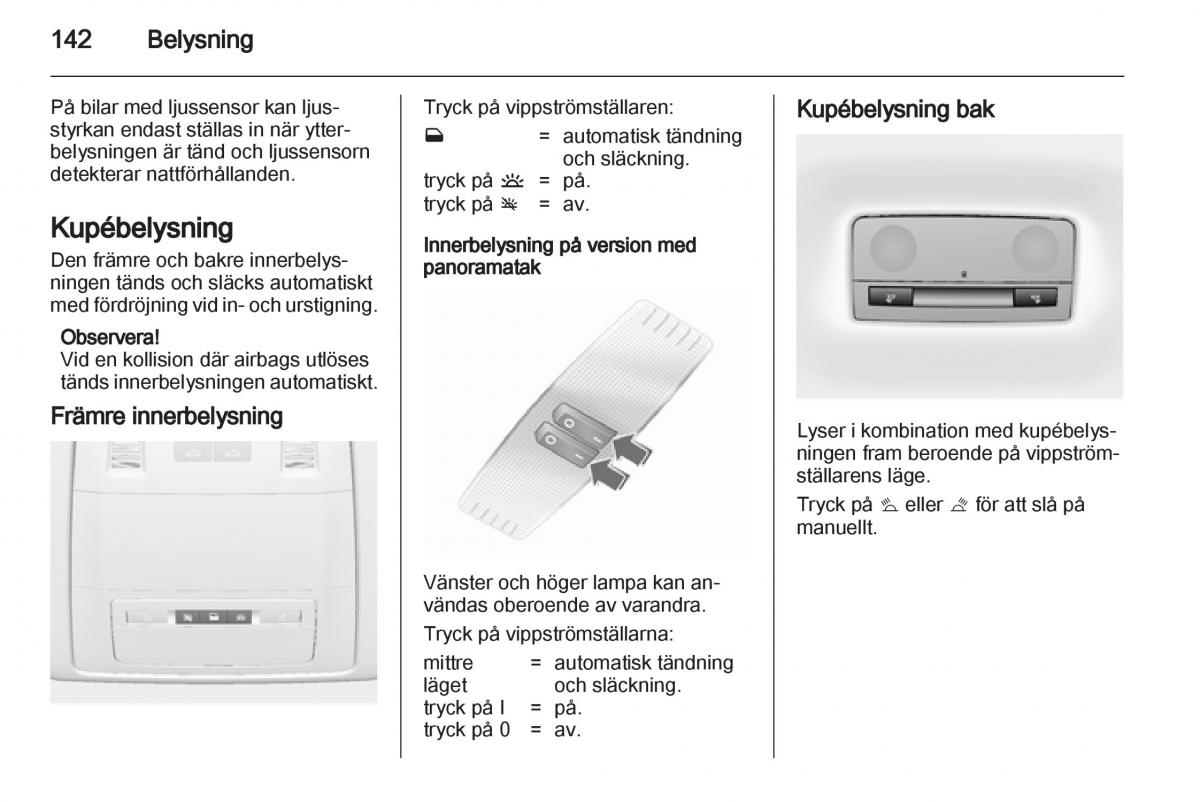 Opel Astra J IV 4 instruktionsbok / page 144