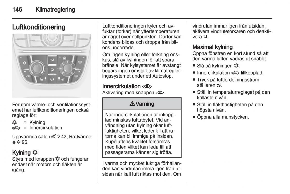 Opel Astra J IV 4 instruktionsbok / page 148