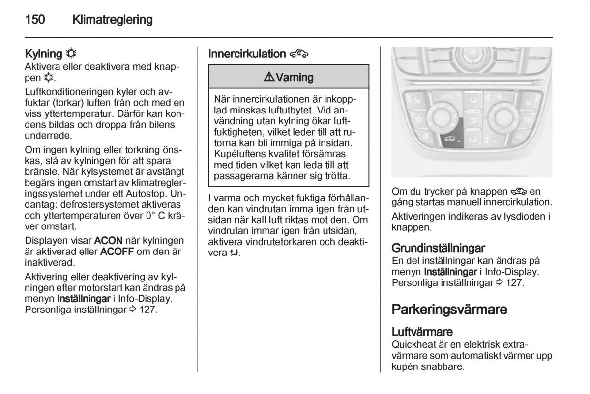 Opel Astra J IV 4 instruktionsbok / page 152