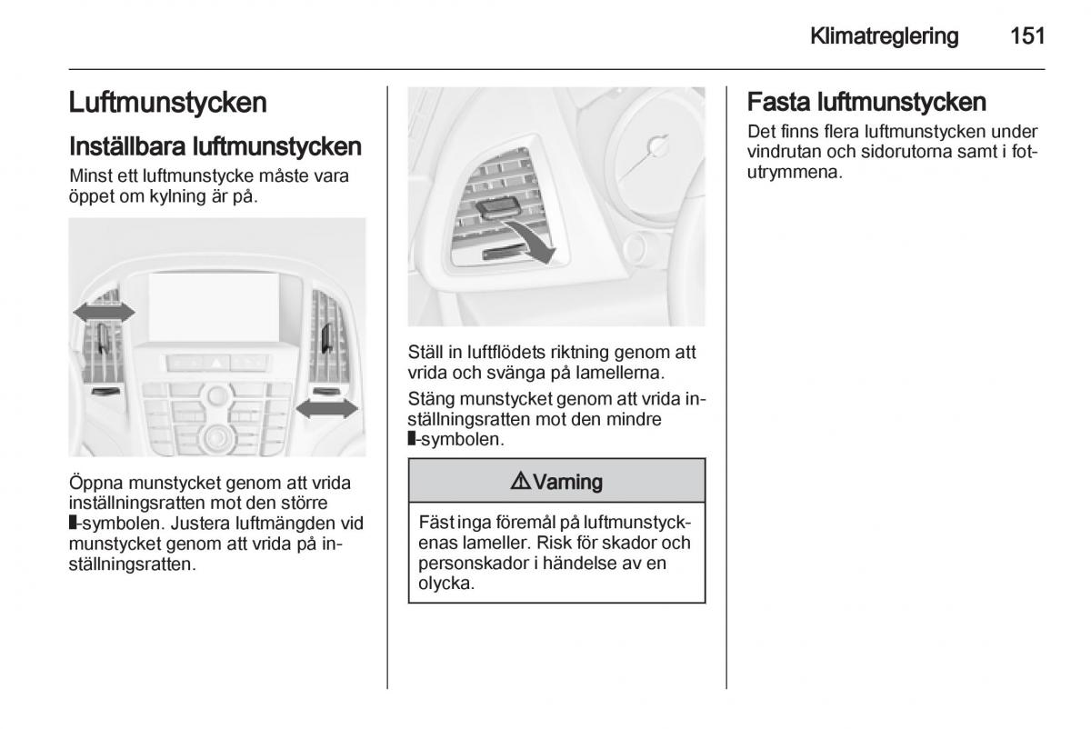 Opel Astra J IV 4 instruktionsbok / page 153