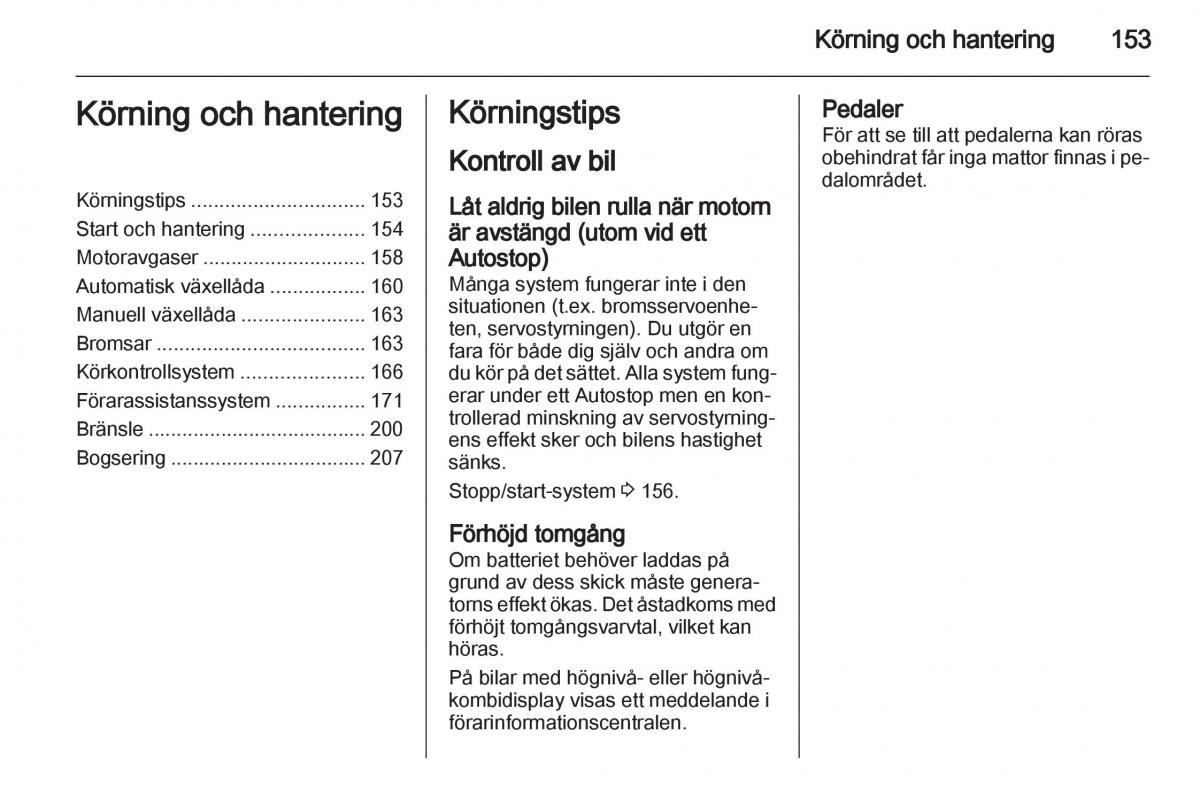 Opel Astra J IV 4 instruktionsbok / page 155