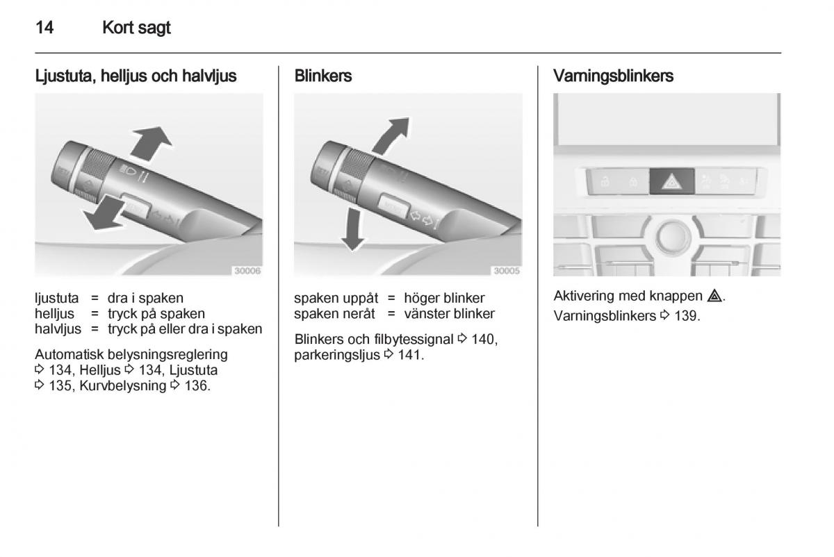 Opel Astra J IV 4 instruktionsbok / page 16