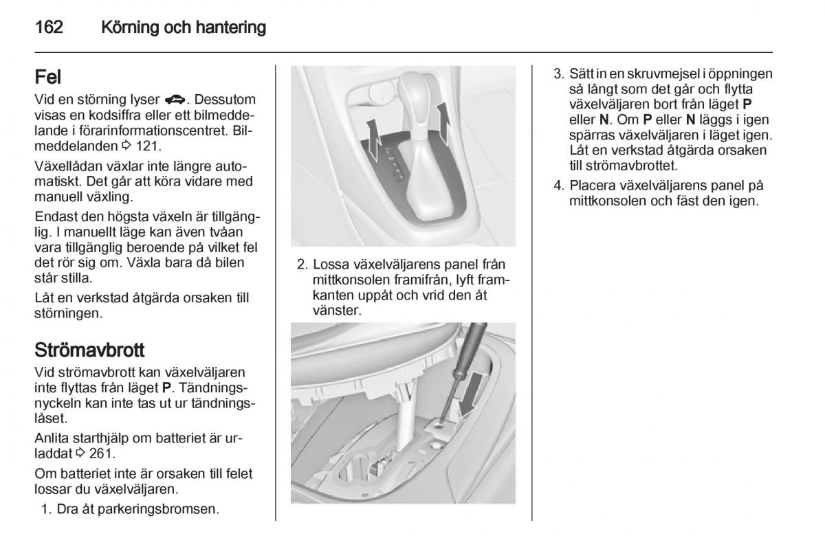 Opel Astra J IV 4 instruktionsbok / page 164