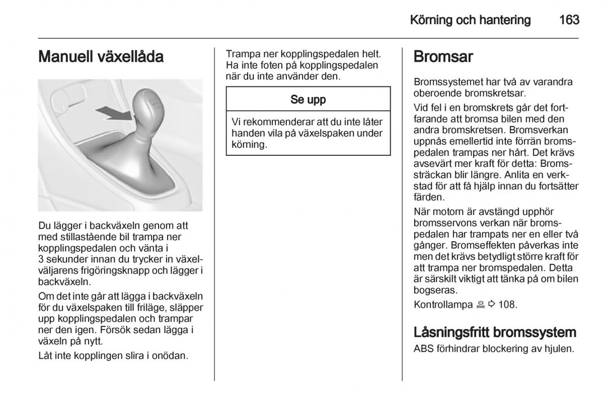 Opel Astra J IV 4 instruktionsbok / page 165