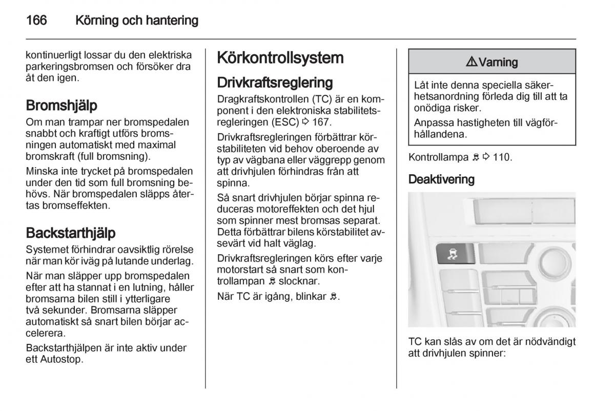 Opel Astra J IV 4 instruktionsbok / page 168