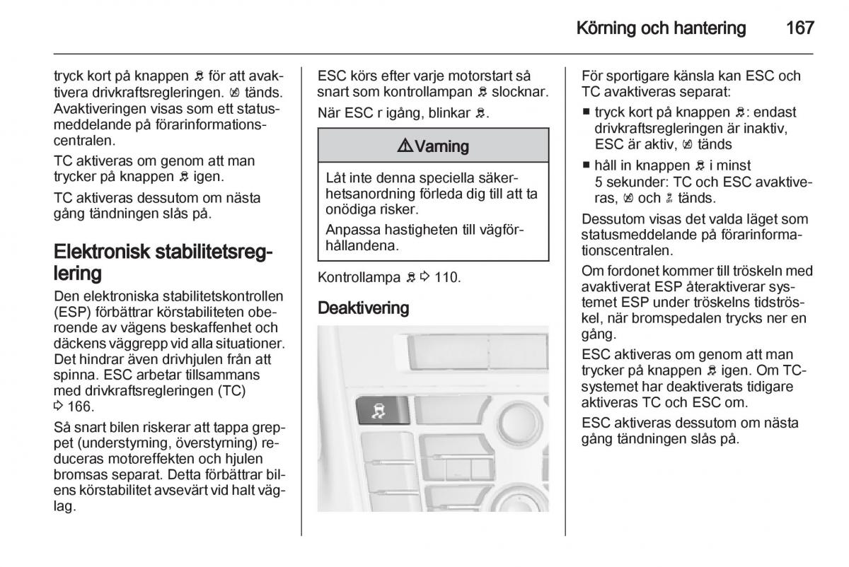 Opel Astra J IV 4 instruktionsbok / page 169