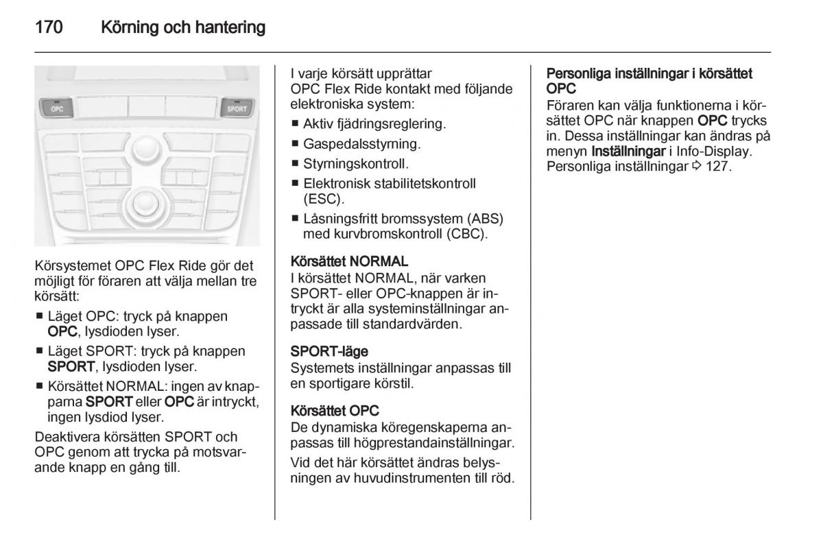 Opel Astra J IV 4 instruktionsbok / page 172