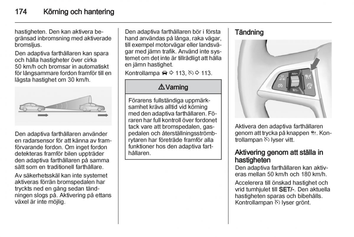 Opel Astra J IV 4 instruktionsbok / page 176