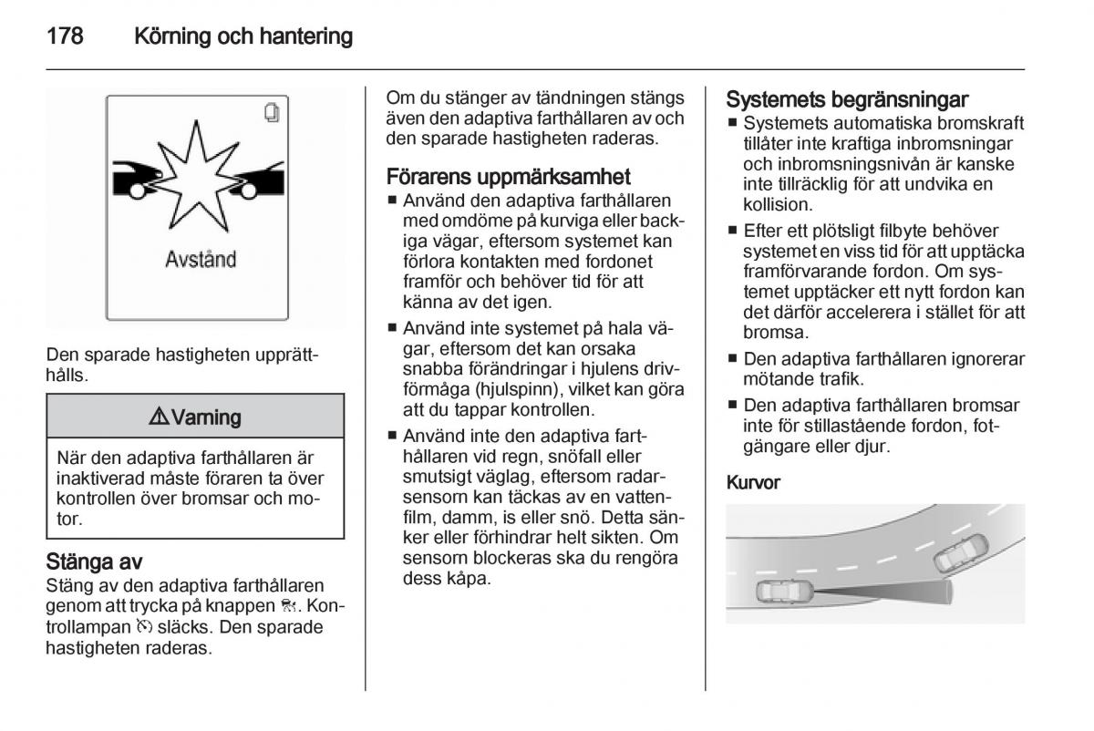 Opel Astra J IV 4 instruktionsbok / page 180