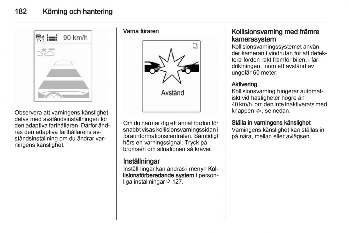 Opel Astra J IV 4 instruktionsbok / page 184