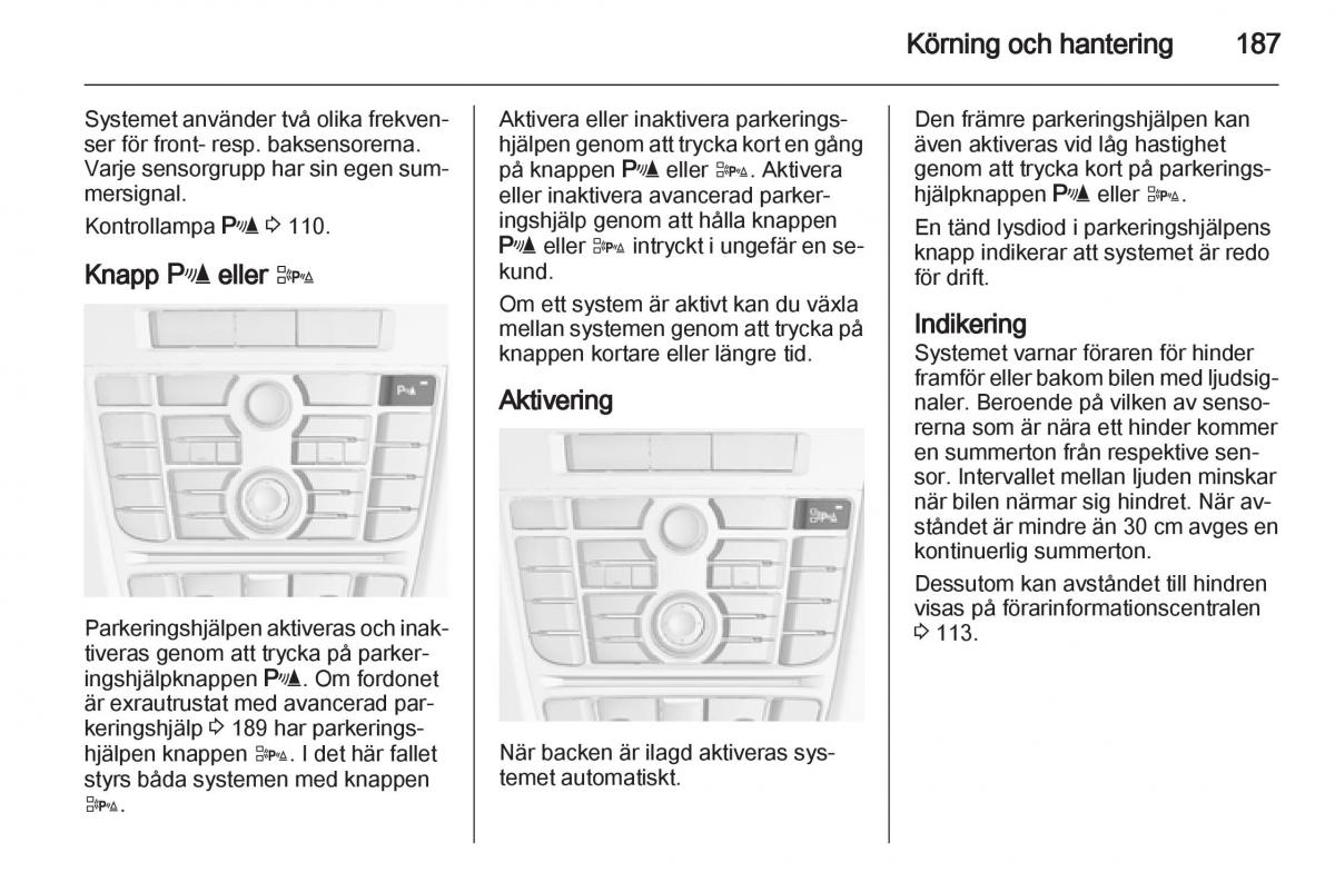 Opel Astra J IV 4 instruktionsbok / page 189