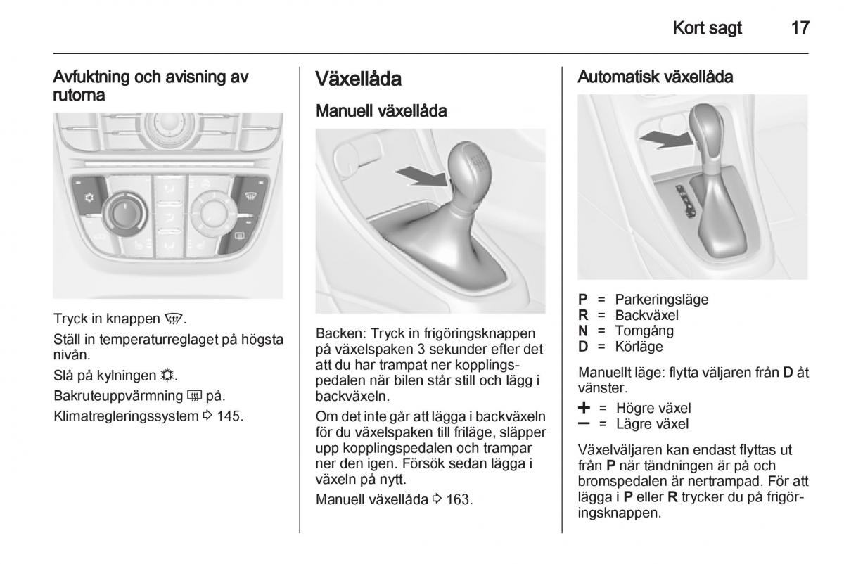 Opel Astra J IV 4 instruktionsbok / page 19