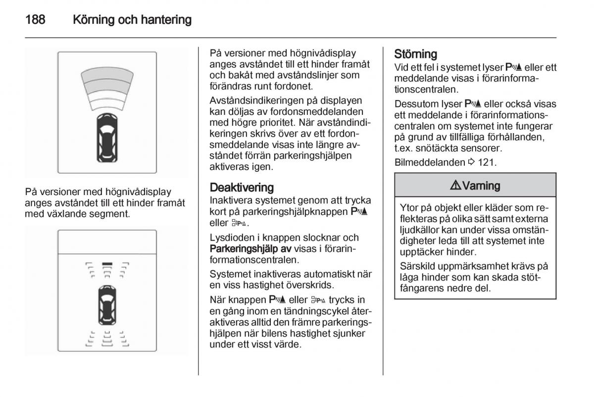 Opel Astra J IV 4 instruktionsbok / page 190