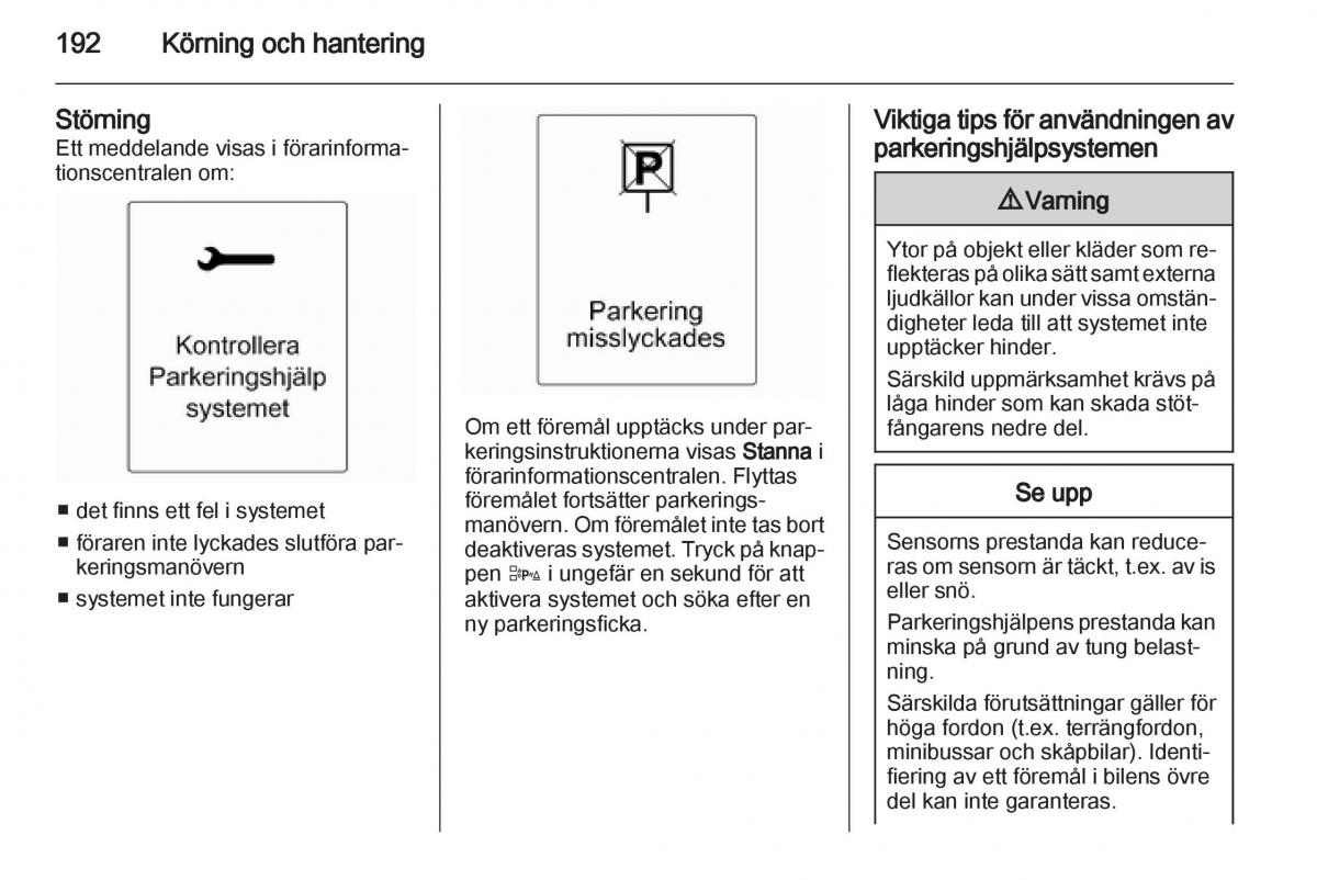 Opel Astra J IV 4 instruktionsbok / page 194