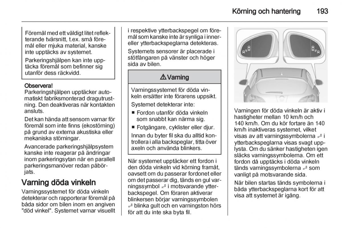 Opel Astra J IV 4 instruktionsbok / page 195