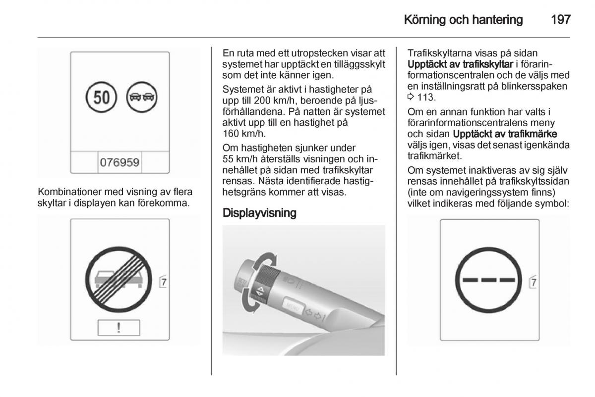 Opel Astra J IV 4 instruktionsbok / page 199