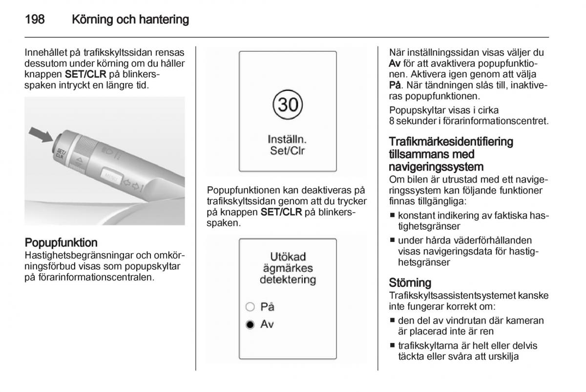 Opel Astra J IV 4 instruktionsbok / page 200