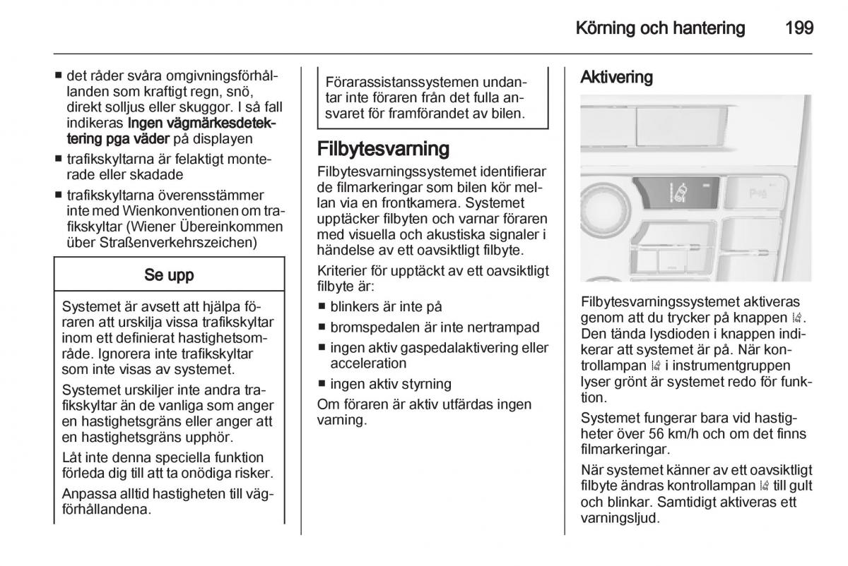 Opel Astra J IV 4 instruktionsbok / page 201