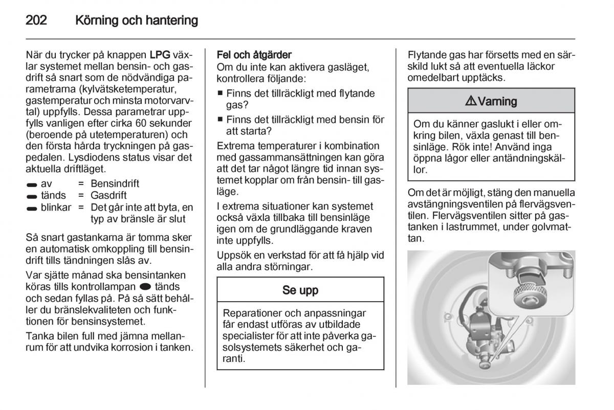 Opel Astra J IV 4 instruktionsbok / page 204