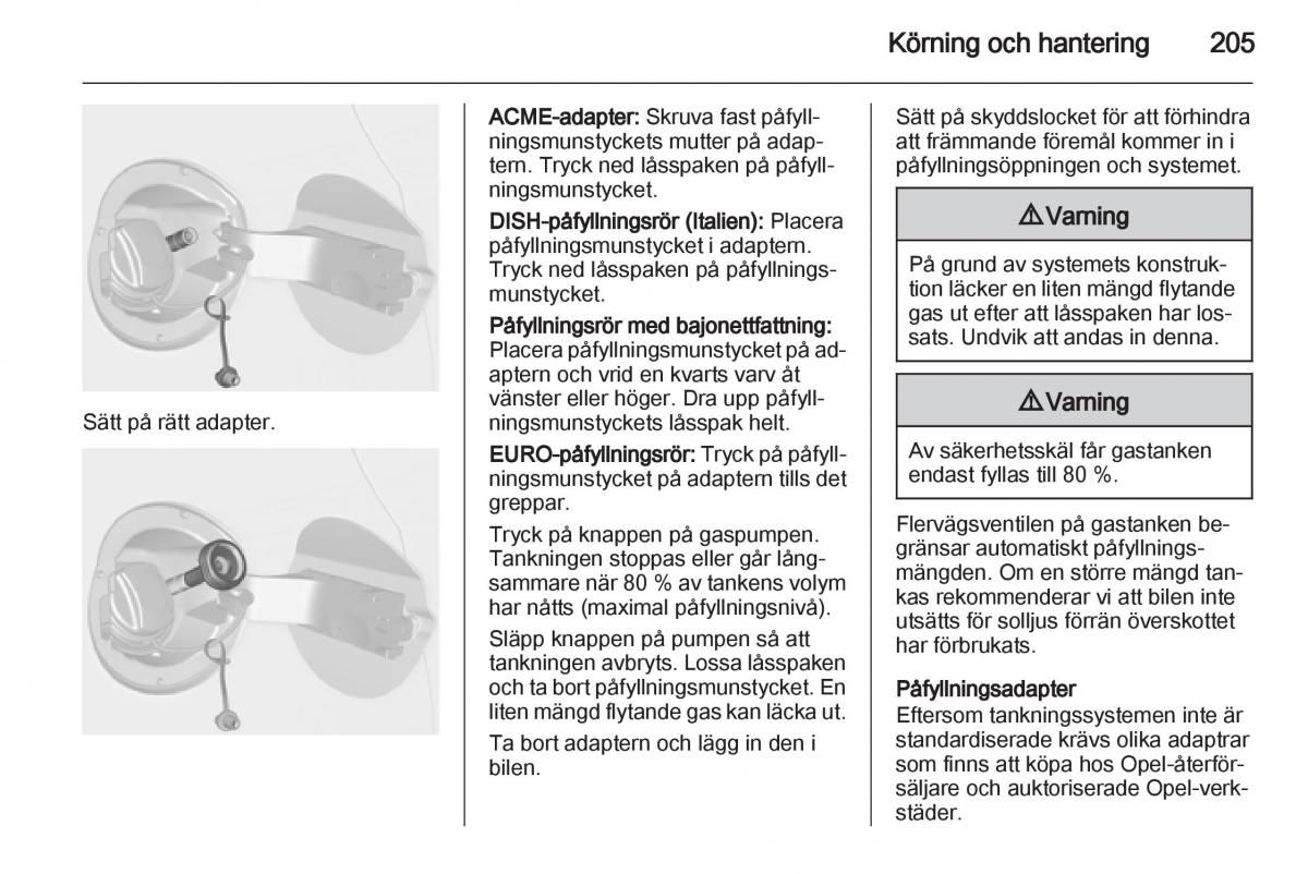 Opel Astra J IV 4 instruktionsbok / page 207