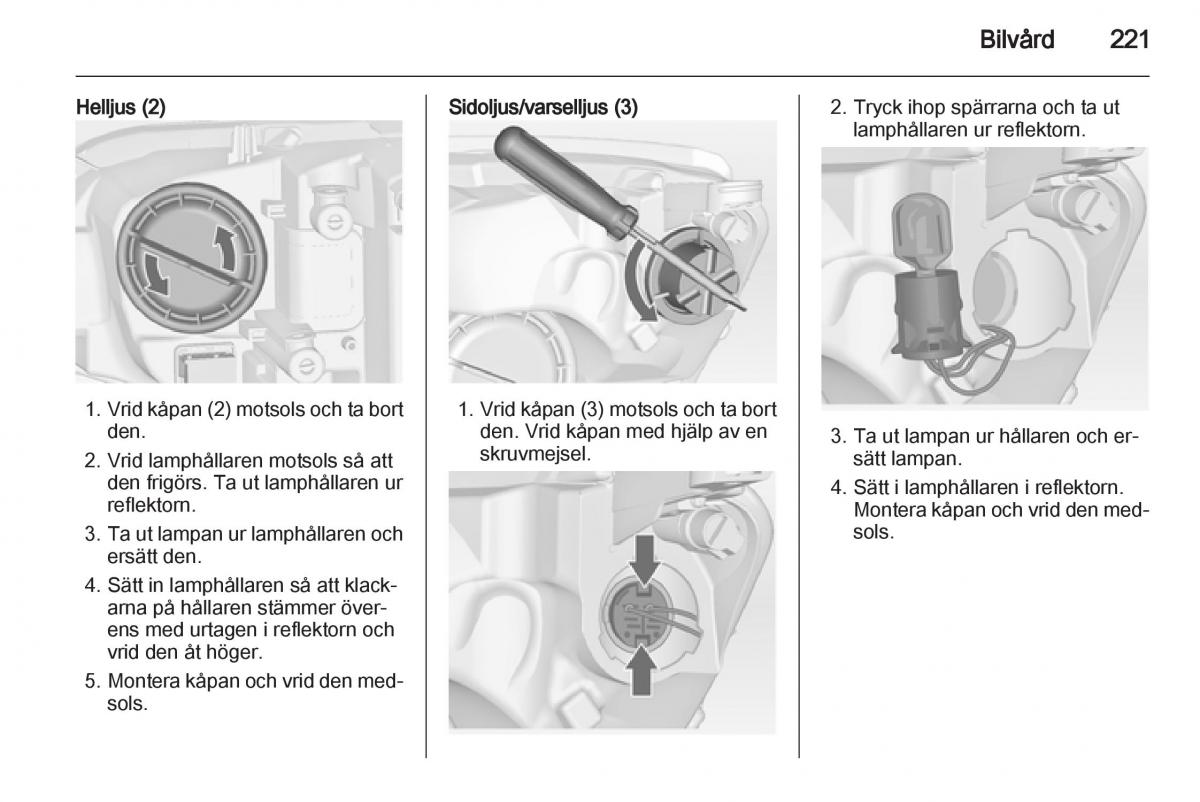 Opel Astra J IV 4 instruktionsbok / page 223