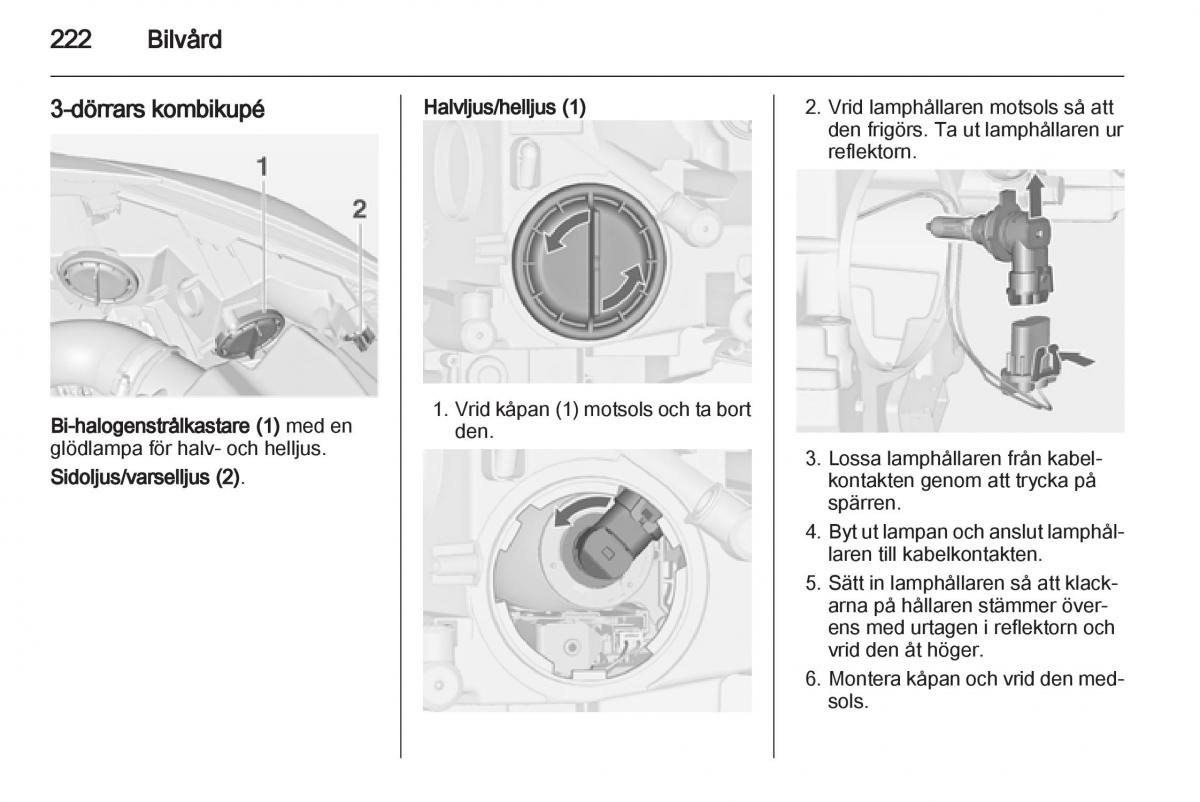 Opel Astra J IV 4 instruktionsbok / page 224