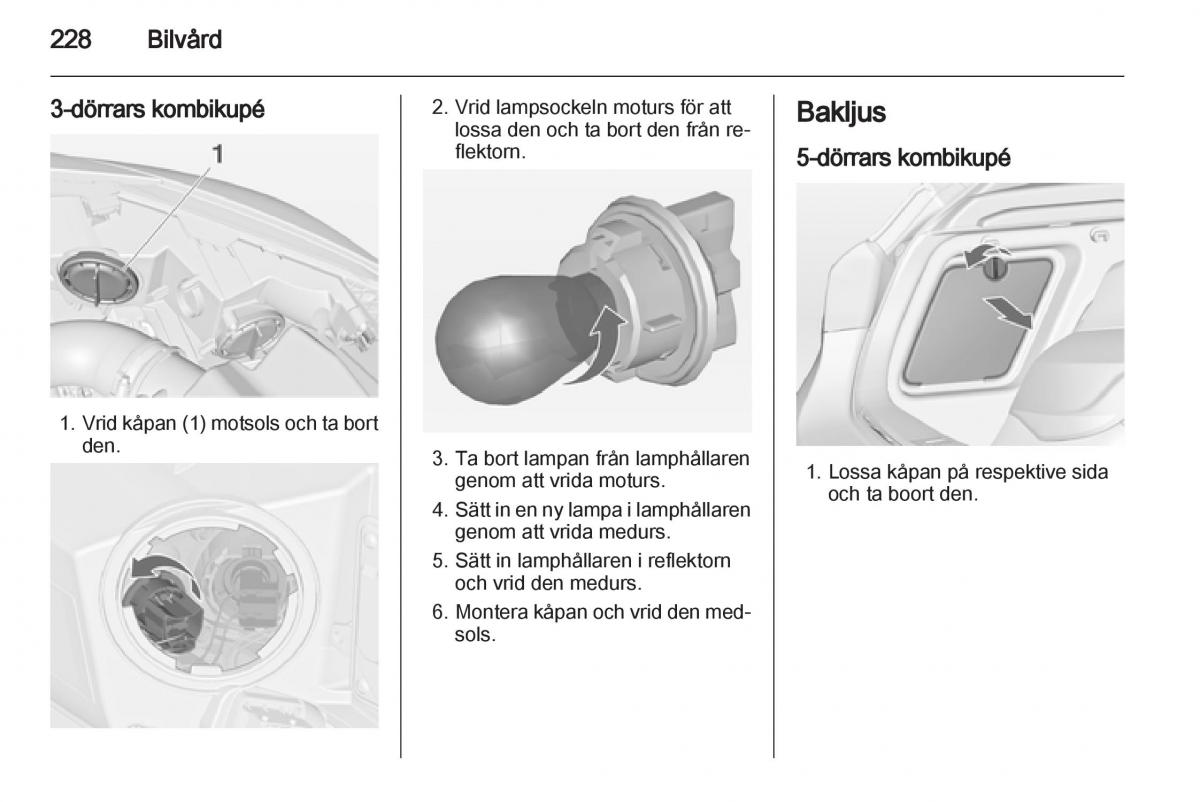 Opel Astra J IV 4 instruktionsbok / page 230