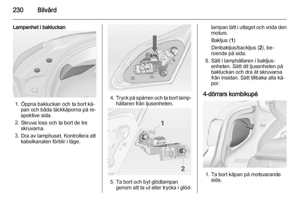 Opel Astra J IV 4 instruktionsbok / page 232