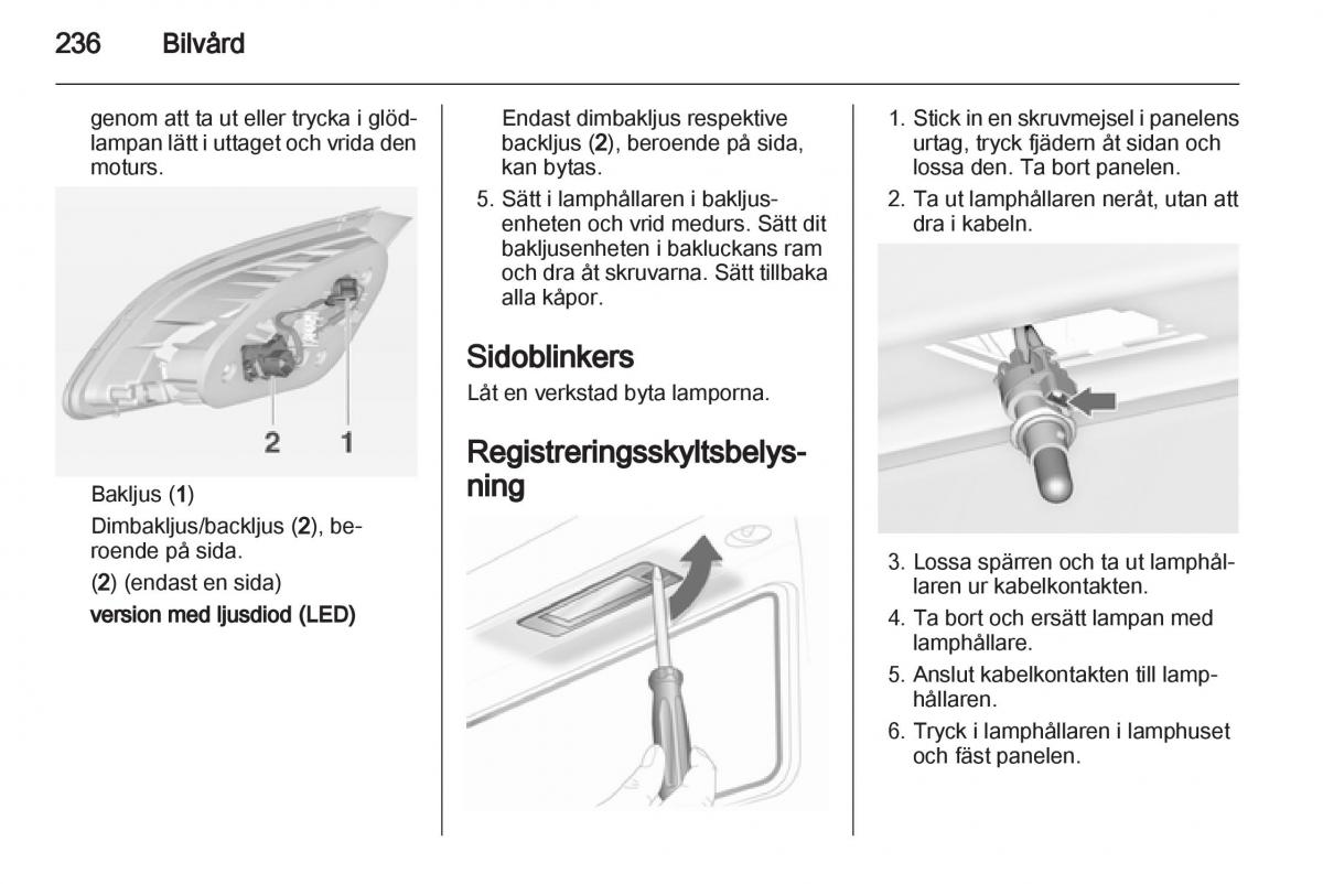 Opel Astra J IV 4 instruktionsbok / page 238