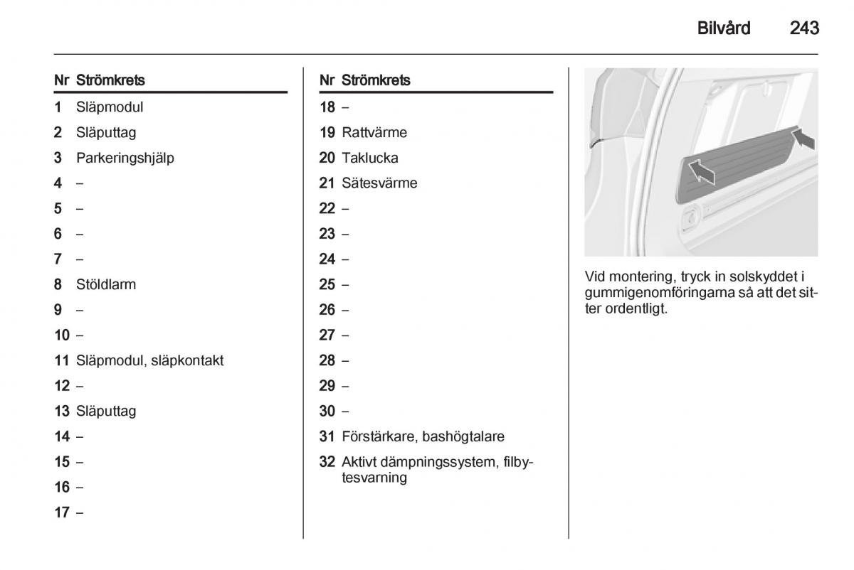 Opel Astra J IV 4 instruktionsbok / page 245