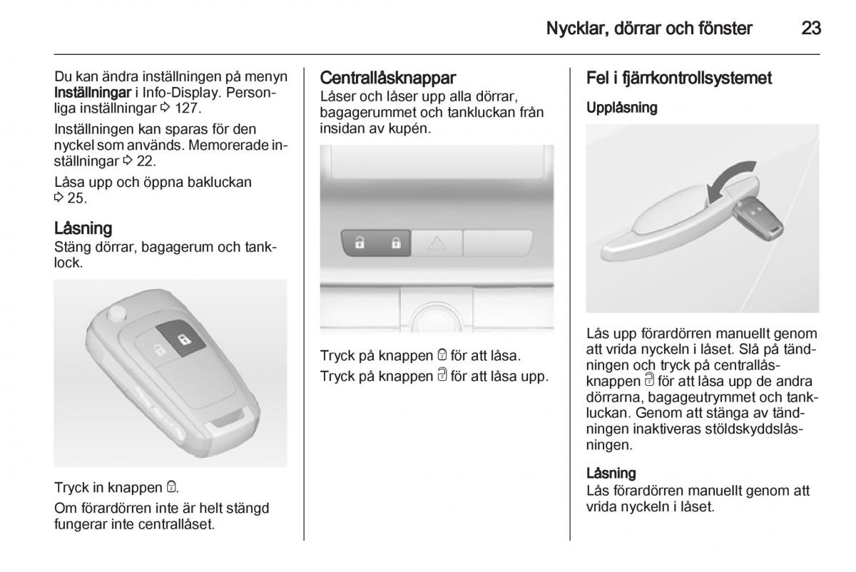 Opel Astra J IV 4 instruktionsbok / page 25