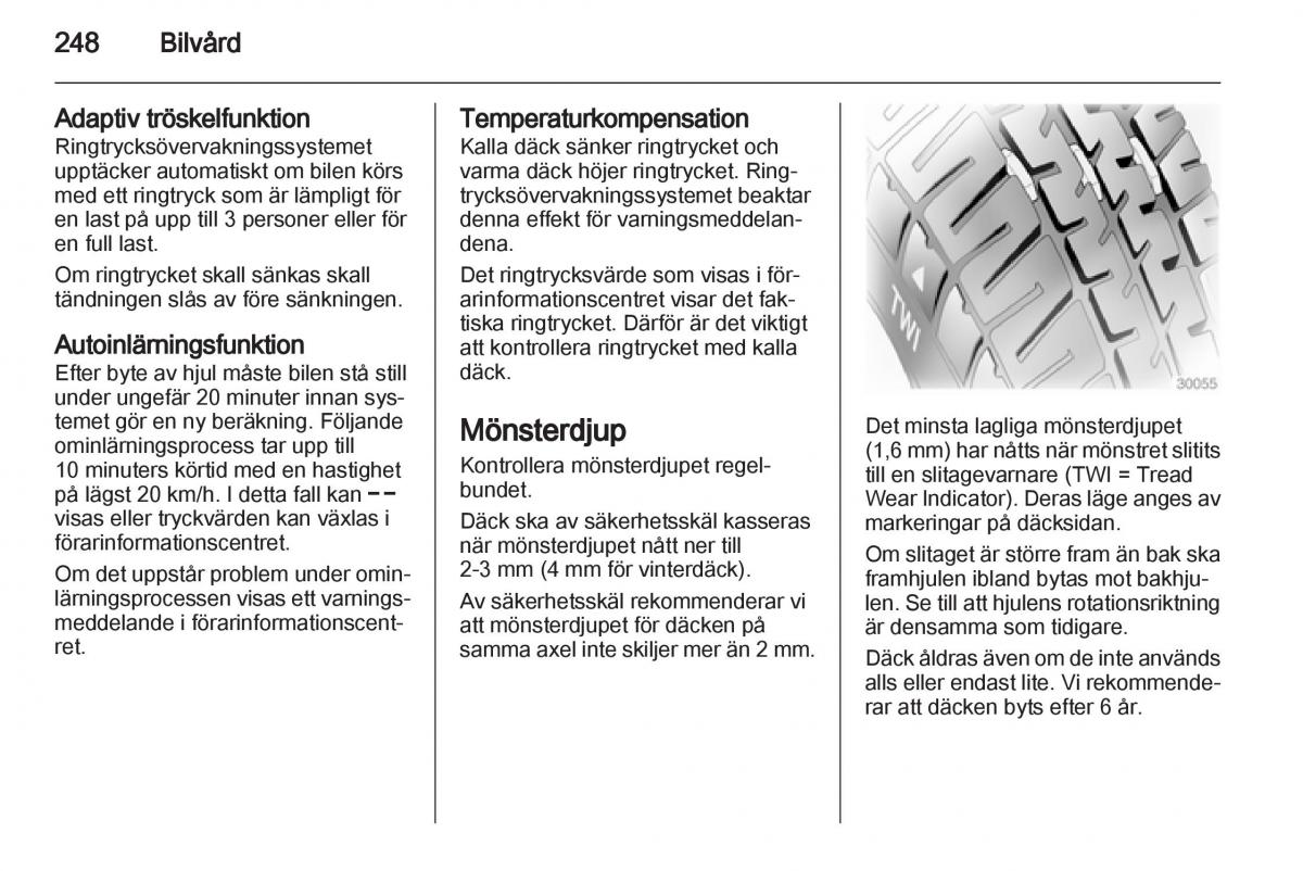 Opel Astra J IV 4 instruktionsbok / page 250