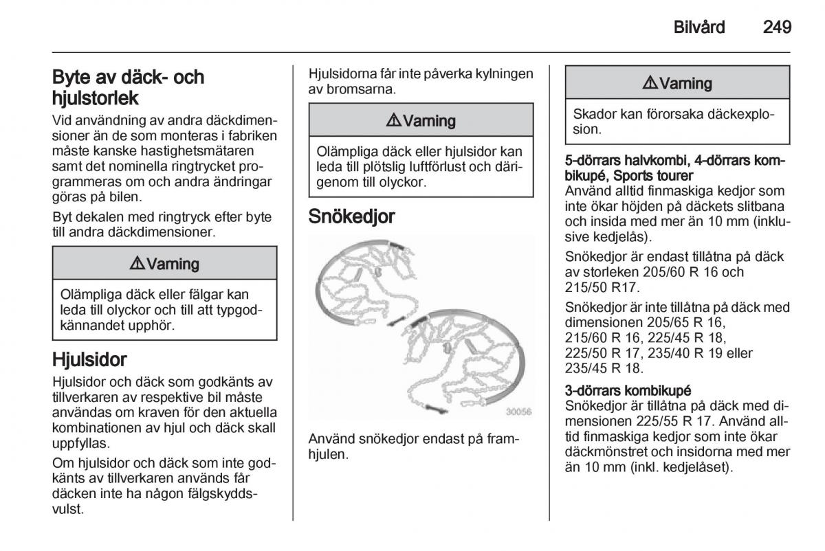 Opel Astra J IV 4 instruktionsbok / page 251